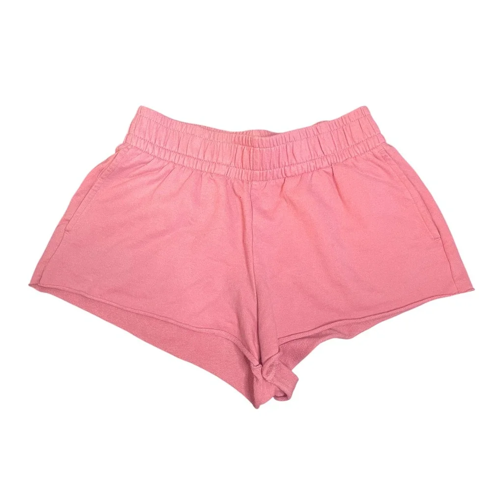 Wild Fable Pink French Terry Sweat Shorts High Rise Raw Hem XS